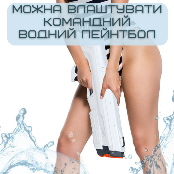 Водяний Автомат Електричний на Акумуляторі Потужний Портативний Беспровідний Водний Бластер з LED Екраном та Автоматичним Насосом | Зображення 5