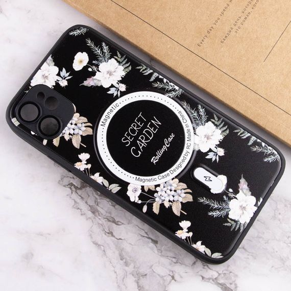 TPU+PC чехол Secret Garden with MagSafe для Apple iPhone 12 (6.1") Black | Зображення 3