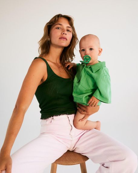 Соска пустушка BIBS Polka Colour Latex кругла 6-18 міс Cactus / Petal | Зображення 4