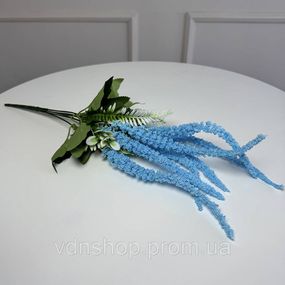 Ветка амаранта искусственная 5шт/уп. Цвет: голубой KE-81