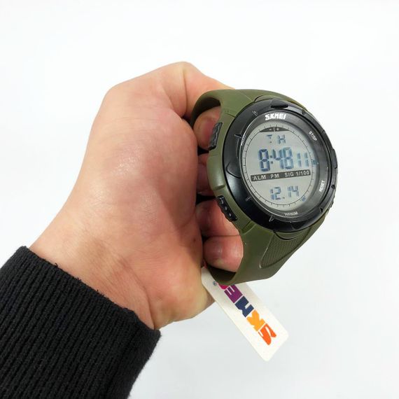 Мужские часы Skmei 1025AG ARMY GREEN, армейские часы противоударные. Цвет: зеленый | Зображення 9