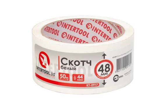Скотч Intertool - 48мм x 50м x 44мкм белый (KT-0917)