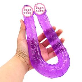 Двухсторонний фаллоимитатор "Double Dong" - 31,5*3,5 см - Сиреневый