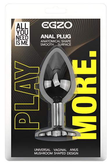 Анальна пробка з кристалом EGZO - Dark Gray Round Plug Rainbow, size S Sex Aura | Зображення 5