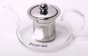 Чайник заварювальний Kamille Ilasade 600мл скляний зі знімним ситечком