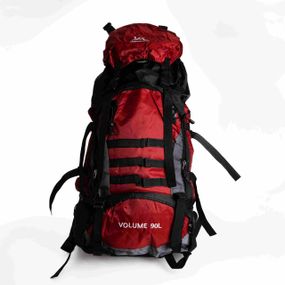 Туристический рюкзак Hinshenglong 90л красный Oxford+PU черная спортивная сумка для путешествий вместительный SJ-0036-1R