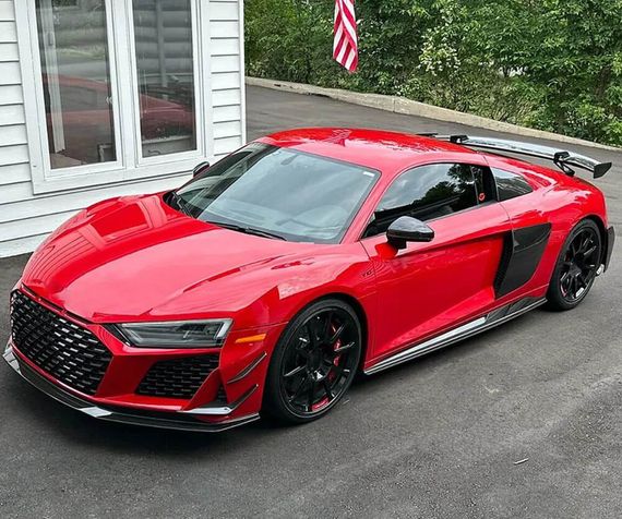 Накладка на передній бампер Lip V2 (2023-2025, Карбон) для Ауди R8 2015- рр | Зображення 4