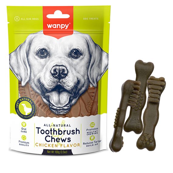 Ласощі для собак Wanpy Toothbrush Chews Chicken з куркою 100 гр