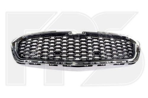 Решетка в бампере средняя Chevrolet Malibu '14-15 (FPS) с хром молдингом