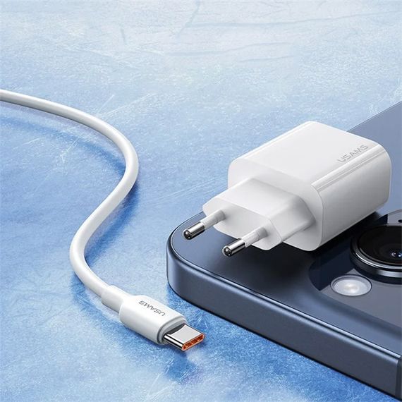 СЗУ Usams US-CC226 Kit-Yi Ser. 20W (1USB-C) + кабель Type-C to Type-C White | Зображення 4