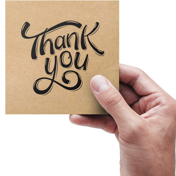 Этикетка самоклеящаяся крафт "Thank You 07" 100x100 мм, 100 шт, Viskom
