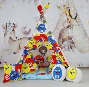 Вигвам палатка M&M's БОН БОН + 3 подушки ! Полный комплект !