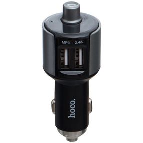 АЗП FM модулятор Hoco E19 (2USB 2.4А) Чорний / Сірий