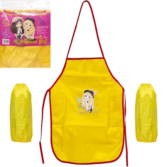 Фартук детский с нарукавниками для девочек CR5530(Yellow) 54х37 см (91392)