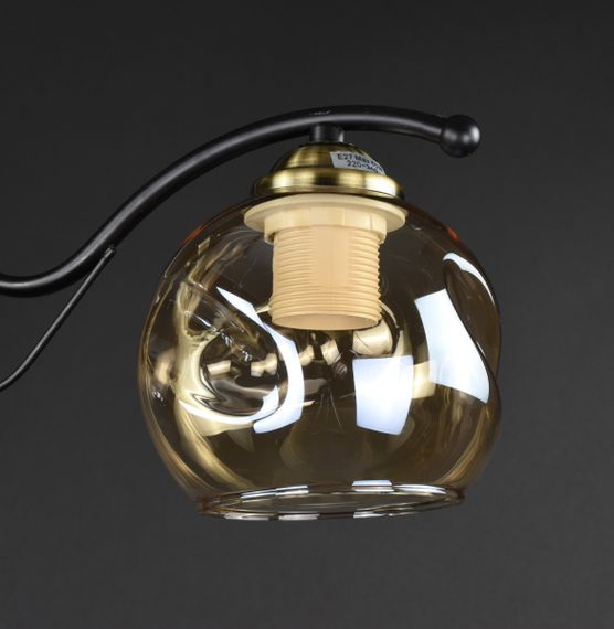 Люстра стельова на 2 лампочки 27410 Чорний 23х13х57 см. | Зображення 2