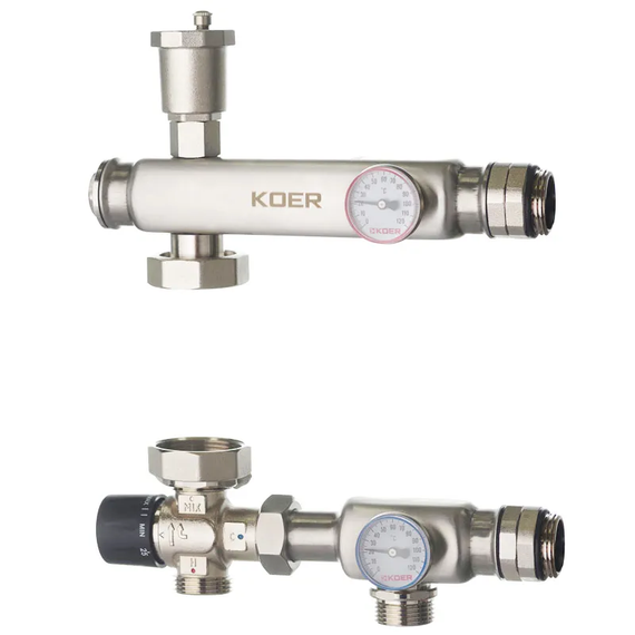 Смешивающий узел Koer KR.S1023 (с термостатическим смесит. Клапаном) 1 "НР SUS304 (KR2957)