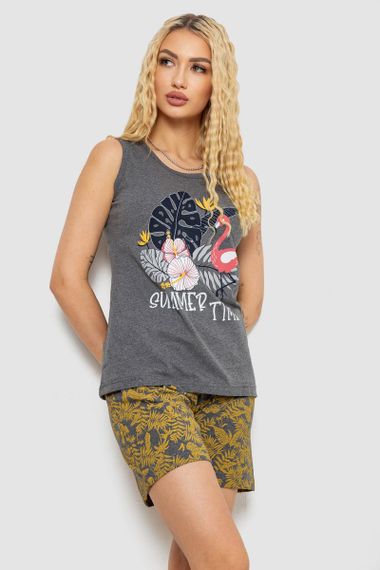 Пижама женская с принтом, цвет серый, 243R9639 | Зображення 2