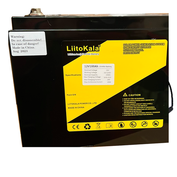 Аккумулятор LiFePO4, LiitoKala, 12 В, 100 Ач, BMS smart плата | Зображення 4