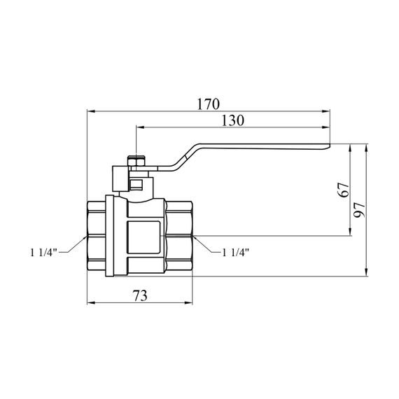 Кран кульовий Valves 1 1/4'' ВВ PN30 синя ручка | Зображення 1