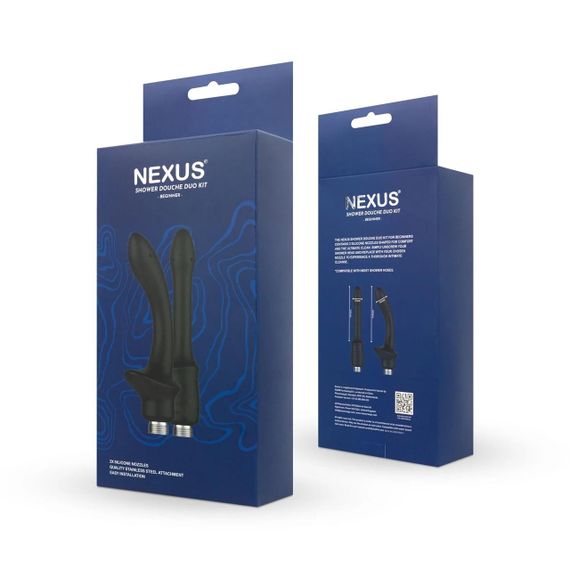 Набор анальных насадок для душа Nexus BEGINNER Shower Douche Duo Kit – Black, 2 шт. Sex Aura | Зображення 8