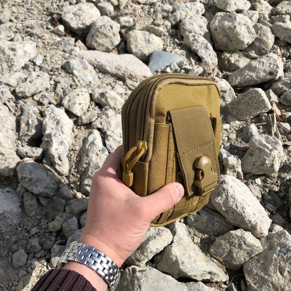 Тактическая сумка - подсумок для телефона, система MOLLE органайзер тактический из кордуры. Цвет: койот DF-21 | Зображення 5