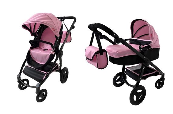Візочок для ляльки 9696 "Ultra" PINK 2в1 з сумкою, металевий, в коробці р.51x14,5x44,5 см CARRELLO