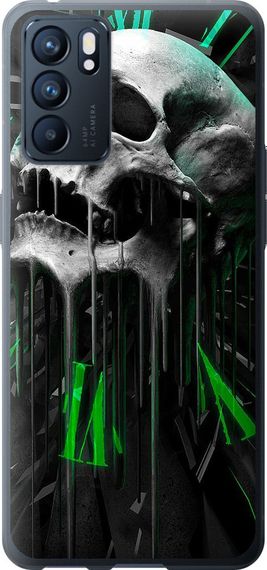 Чехол на Oppo Reno6 5G Череп-часы "4100u-2651-17620"