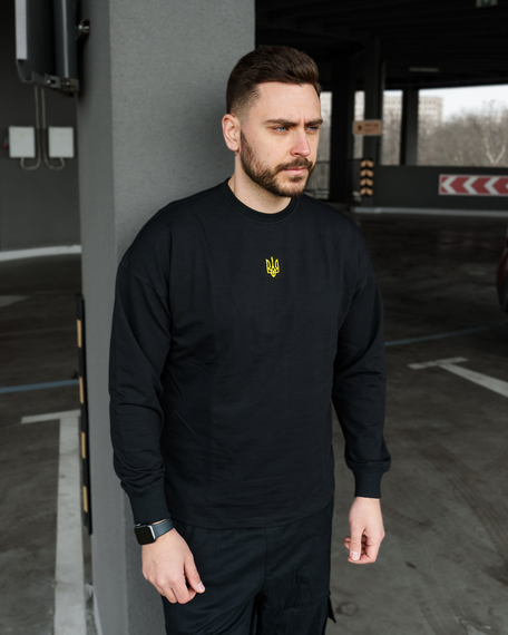 Світшот Тризуб двунитка черн S XL | Зображення 5