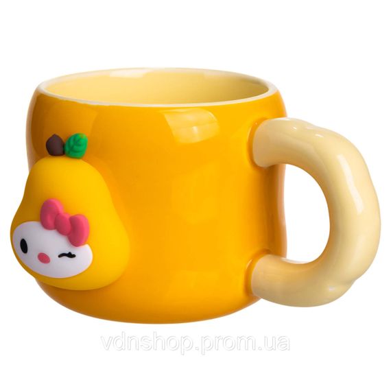 Кубок порцелянова з магнітом Sanrio 400 (мл) подарункова кружка прикольна чашка для дітей на подарунок Помаранчевий FM-37B | Зображення 3