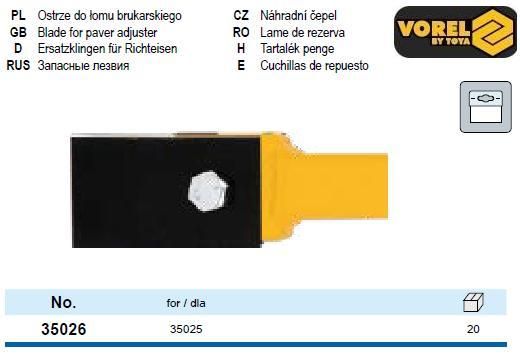 Лезвие запасное для лома 35025 Польша VOREL-35026