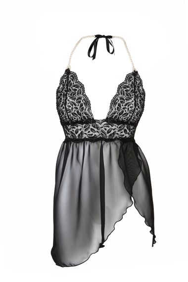 Сорочка Bracli Satin Pearl Baby Dol L Чорна | Зображення 5