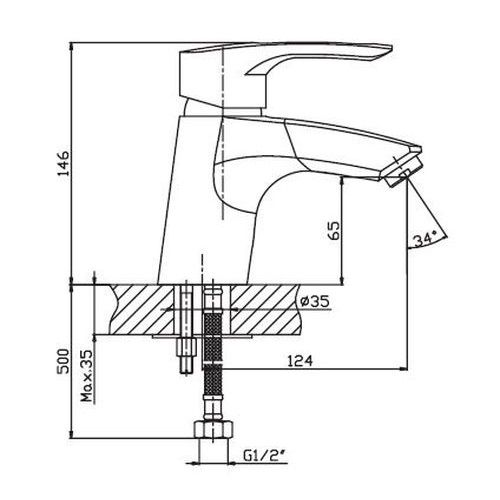 Змішувач для умивальника Haiba HANSBERG 001 нержавійка HB0170 | Зображення 1