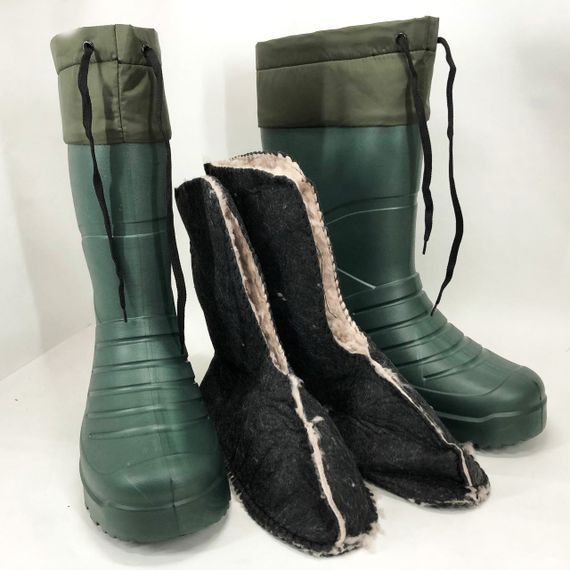 Чоботи гумові високі чоловічі 44 розмір (29 см) утеплені, Гумові чоботи чоловічі для риболовлі | Зображення 5