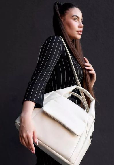 Жіноча спортивна cумка Sambag Vogue BKS молочна 37 х 25 х 16 см (90159011) | Зображення 4