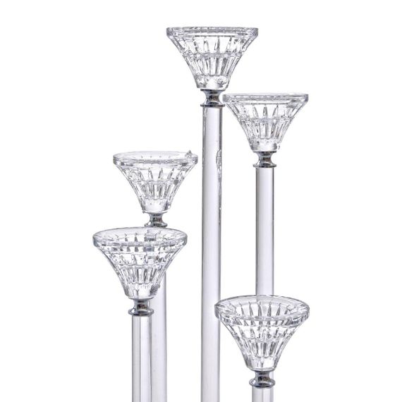 Подсвечник стеклянный на 5 свечей 16×37.5 см подсвечник декоративный прозрачный на ножке HP-4-18 | Зображення 2