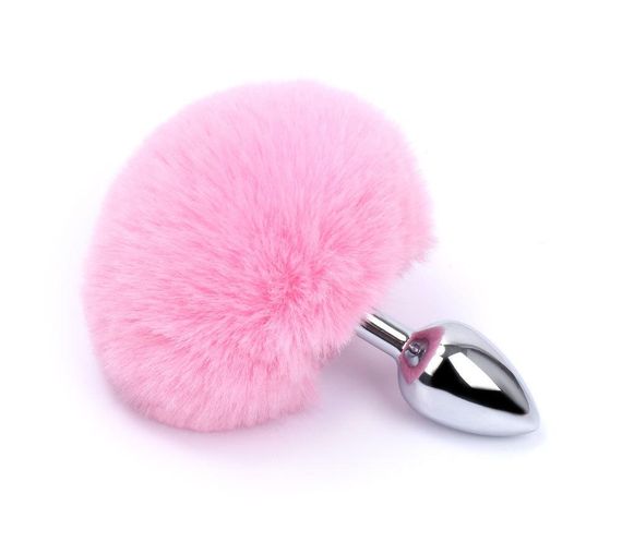 Анальна пробка хвіст "Funny bunny", розмір S, колір рожевий, D 28 mm Sex Aura