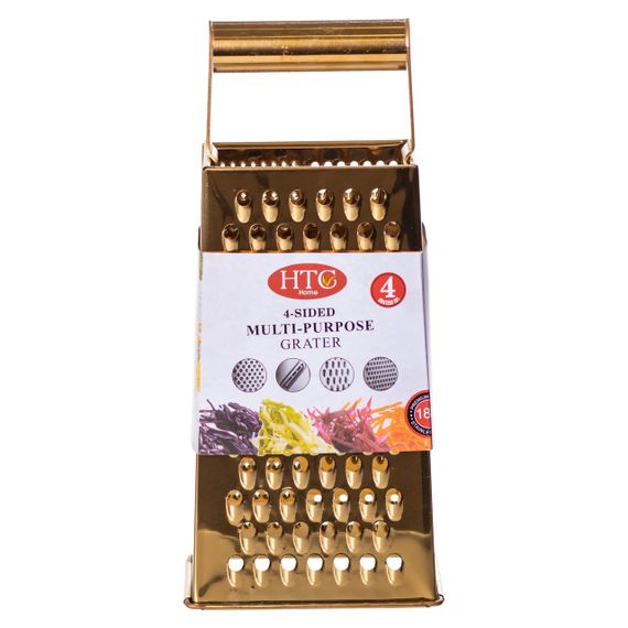 Терка ручна чотиристороння 11×8×24 (см) кухонна з нержавіючої сталі Золотиста HP-8-12 | Зображення 4