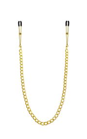 Тонкі затискачі для сосків з ланцюжком Feral Feelings - Chain Thin nipple clamps, золото/чорний Sex Aura