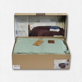 Вафельне покривало Sikel 210×240 см. Carel Yesil