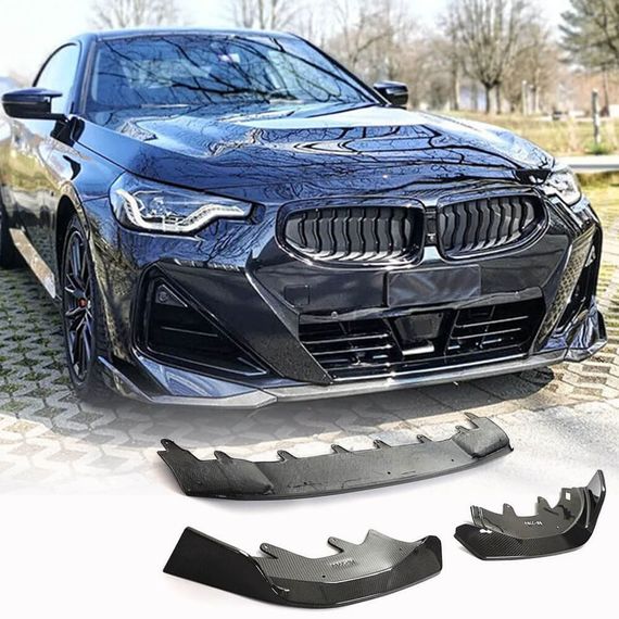 Накладка на передній бампер Lip (для M-Sport, Карбон) для BMW 2 серія G42 2021- рр