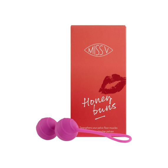 Вагінальні кульки рельєфні Honeybuns Pretty Violet Miss V, рожеві