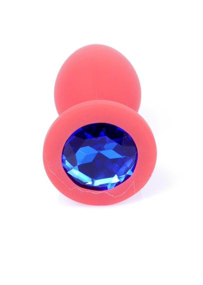 Анальна пробка - Jewellery Silicone Red Plug S Blue sexstyle | Зображення 2