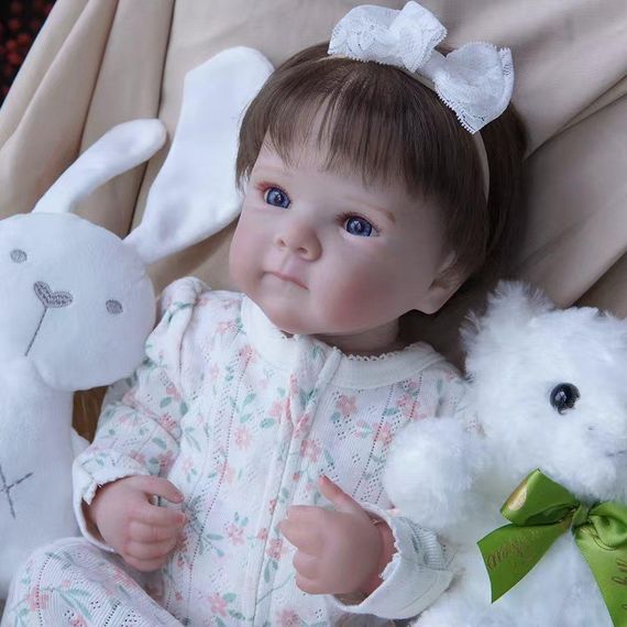 Силиконовая Коллекционная Кукла Реборн Младенец Новорожденная Девочка Пупс Бубу (Виниловая Кукла) Reborn 45 см | Зображення 2