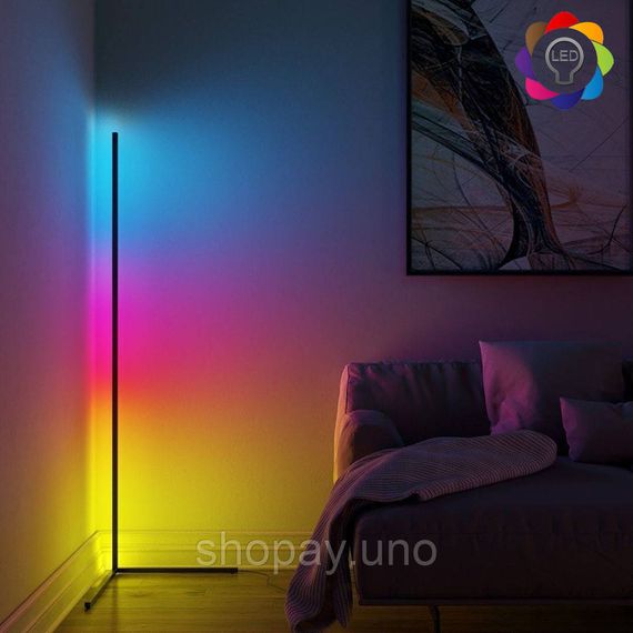 Кутовий LED торшер Ledox Design з пультом та регульованою яскравістю 330 колірних комбінацій | Зображення 1