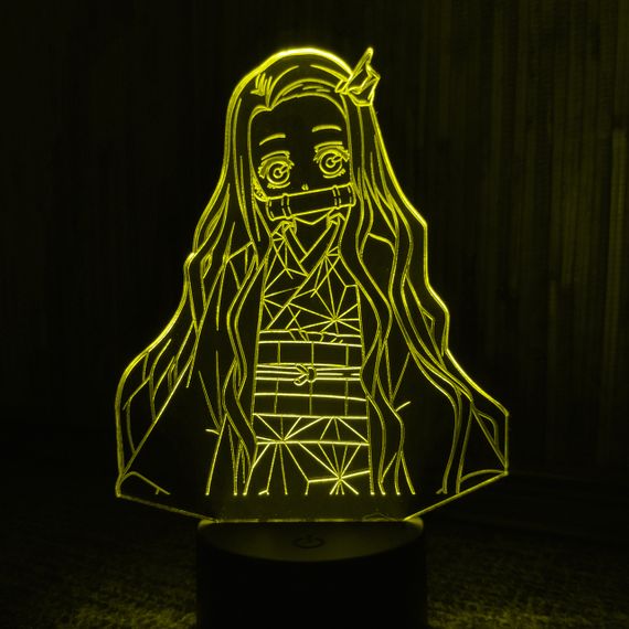 Акриловый светильник-ночник Незуко Камадо 3 желтый tty-n001370