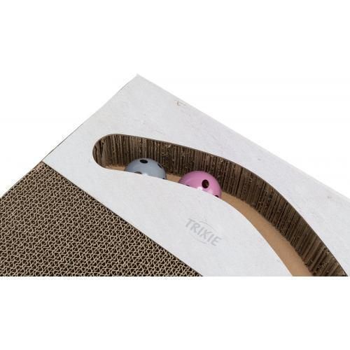 Царапка Trixie XXL для кошек, с двумя шариками, картон, 70х6х38 cм (песочный) | Зображення 3