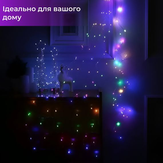 Гирлянда светодиодная конский хвост GarlandoPro 200LED Роса 2м 10 линий 173309ML | Зображення 3