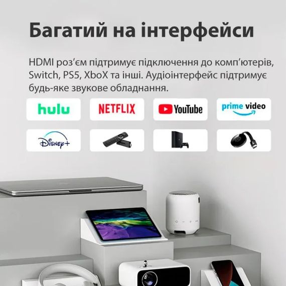 Компактний Проектор 720p HD Android 9.0 XPRO PANOPLUS CEP з Вбудованими Динаміками (Wanbo Mini Pro_4899) | Зображення 2