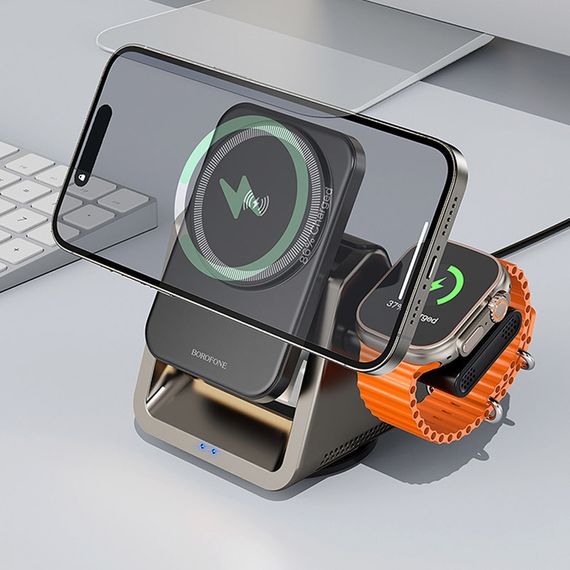 БЗП Borofone BQ30 Wide 3in1 15W Metal gray | Зображення 6
