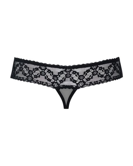 Кружевные танга с доступом Obsessive 837-THC-1 L/XL, черные sexstyle | Зображення 5